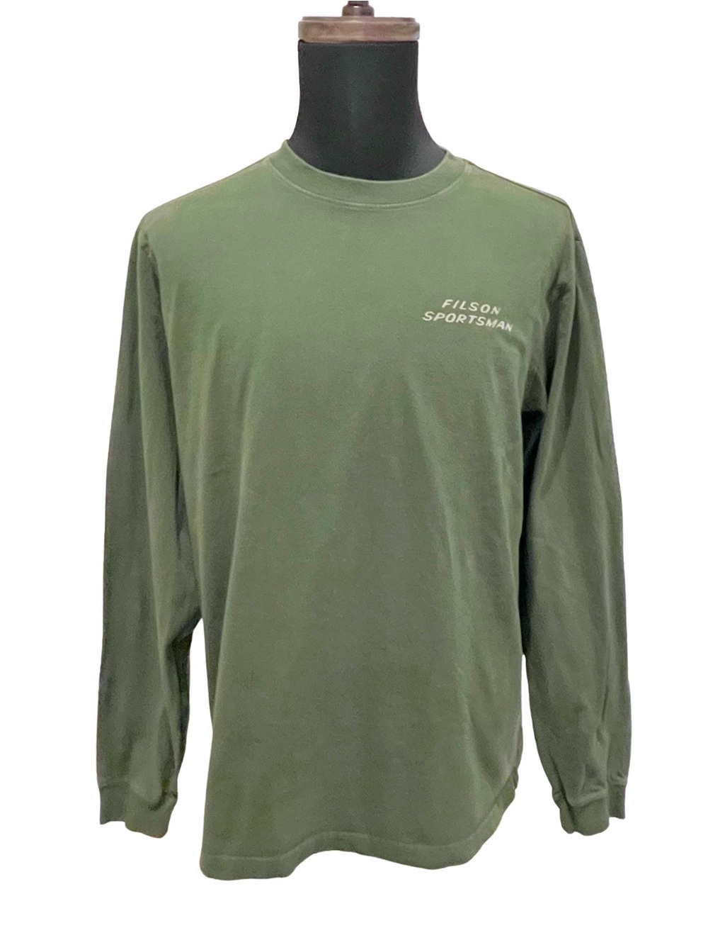 FILSON | Large Men's Olive Green Long Sleeve Shirt with Mallard Ducks Graphic
